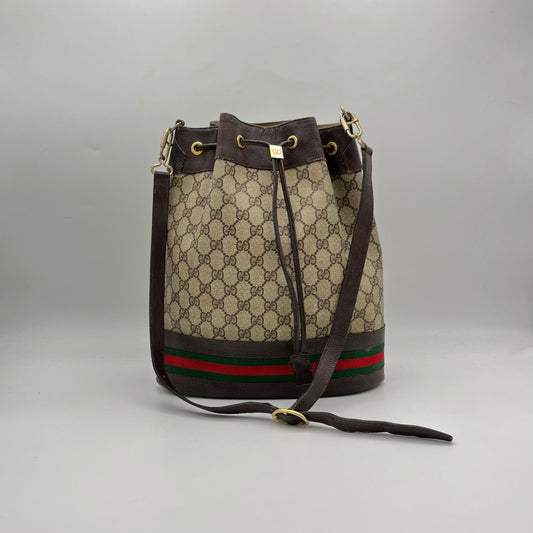Gucci Vintage Monogram Sherryline Bucket Sling Bag