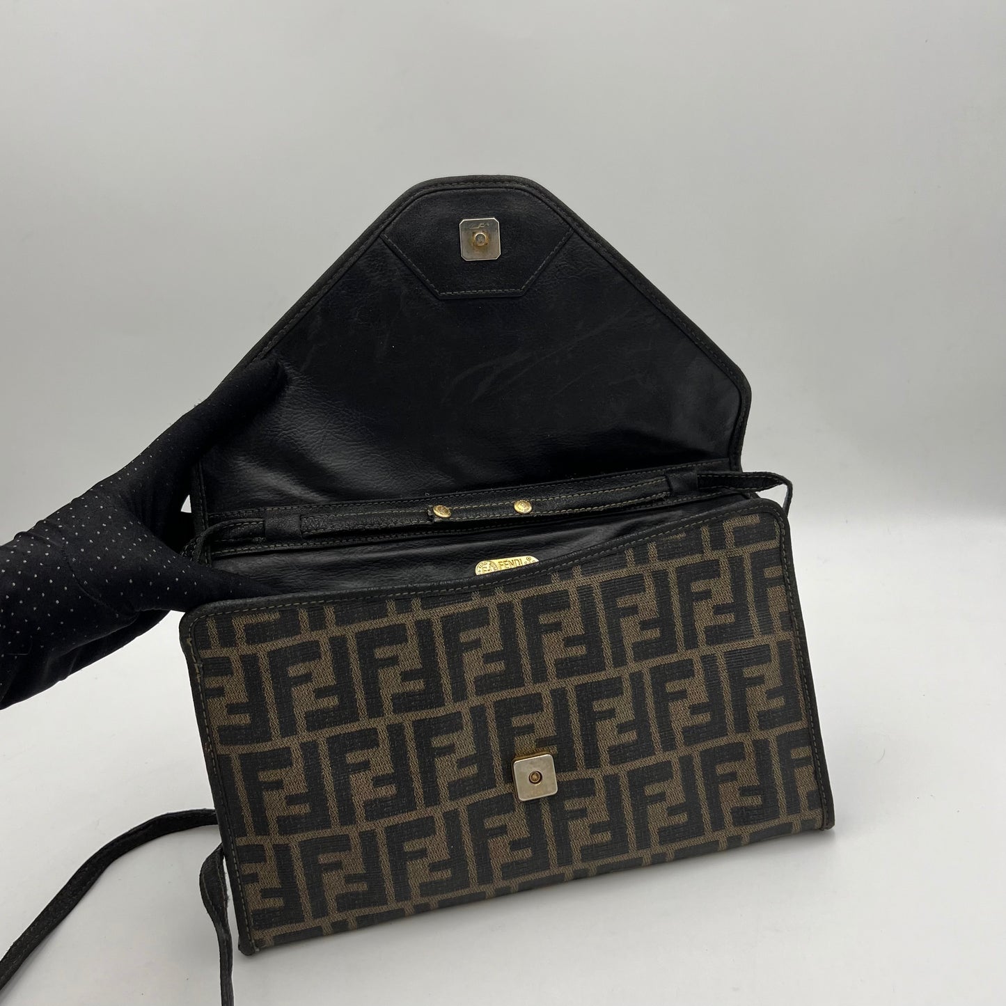 Fendi Tobacco Zucca Envelope Flap Crossbody