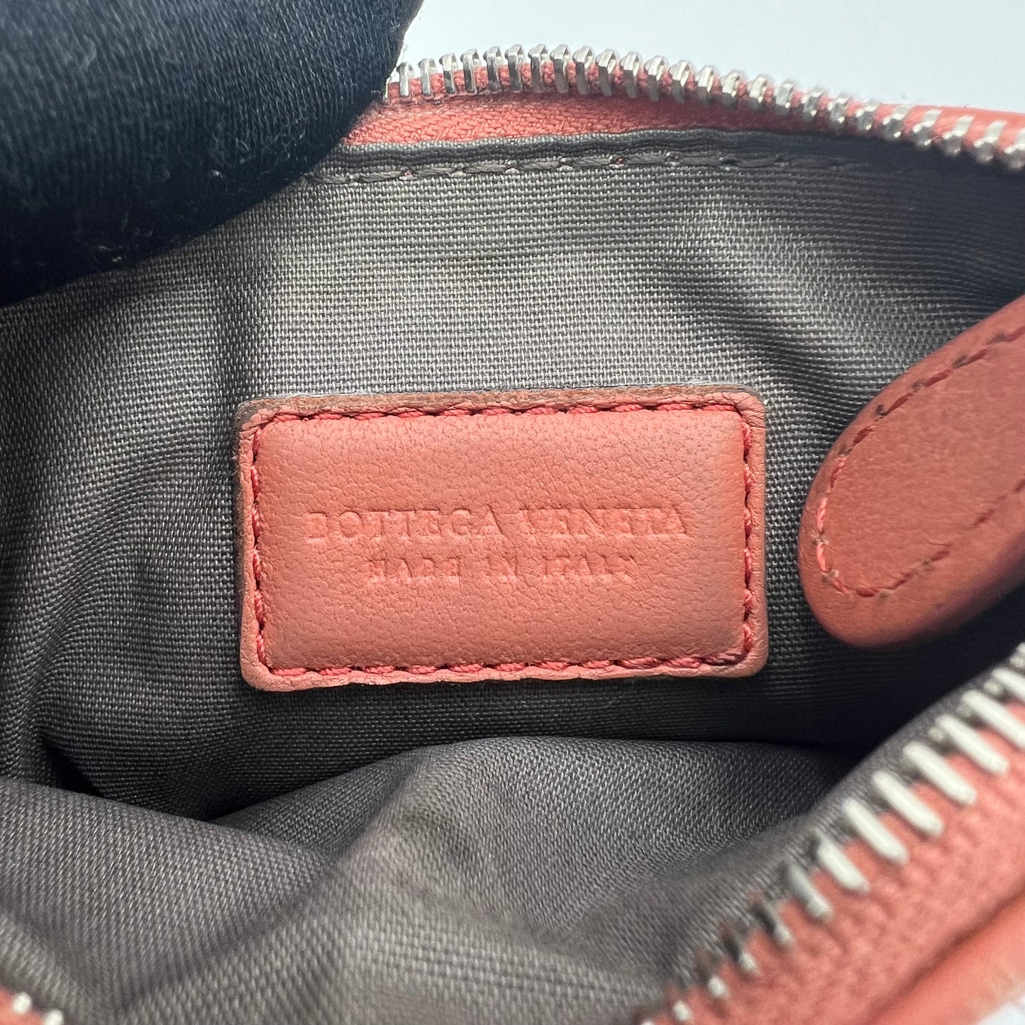 Bottega Veneta Salmon Pink Intrecciato Zippy Wallet