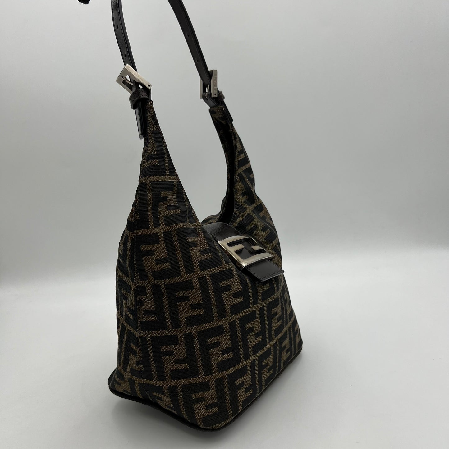 Fendi Tobacco Zucca Hobo Shoulder Bag