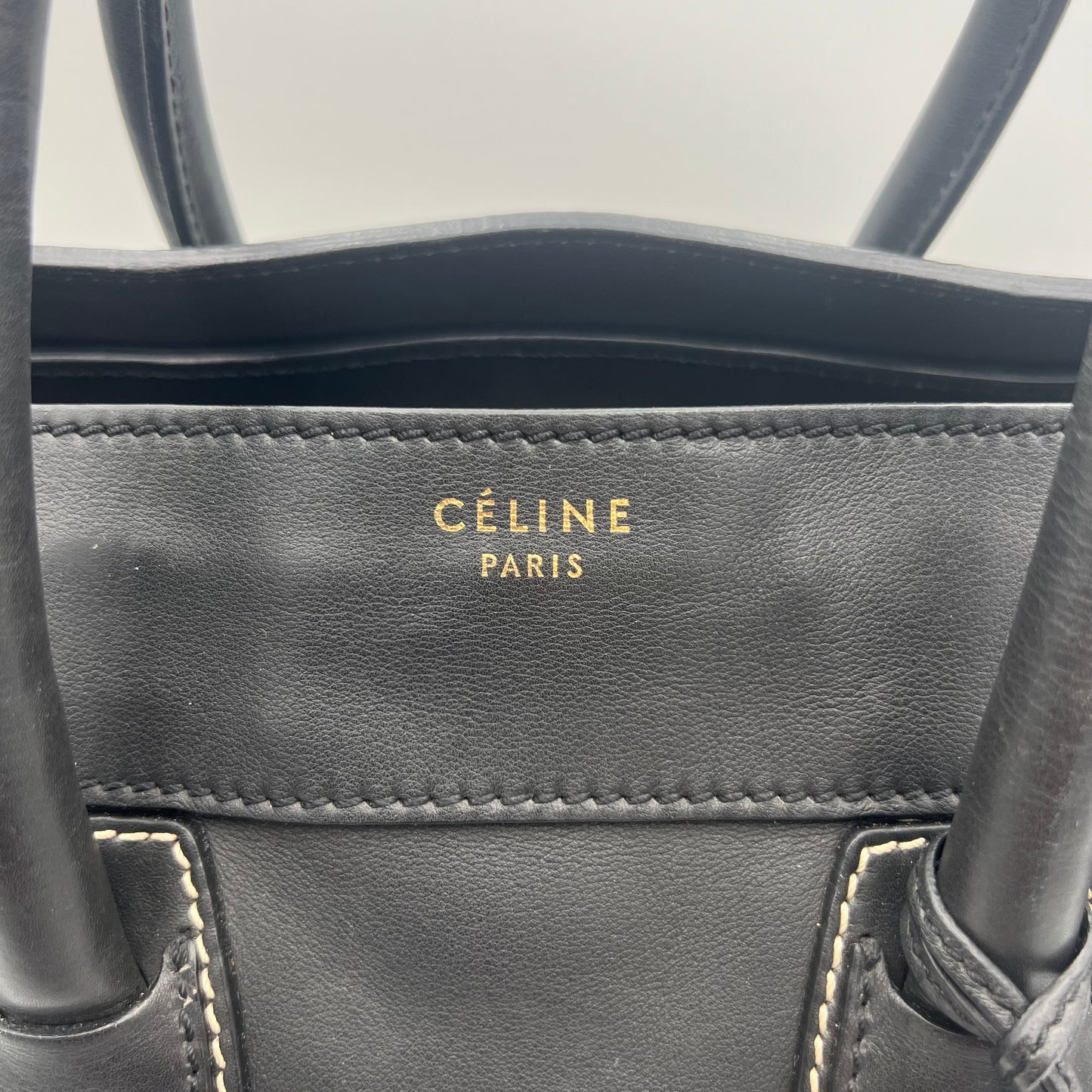 Celine Paris Envelope Luggage Tote Leather Handbag