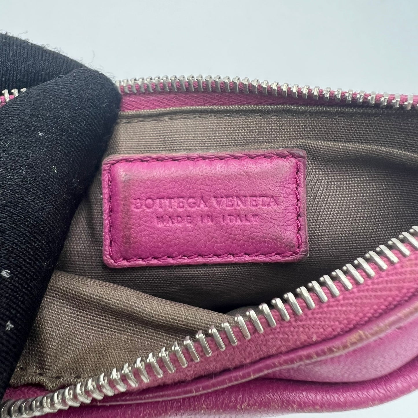 Bottega Veneta Magenta Intrecciato Zippy Wallet