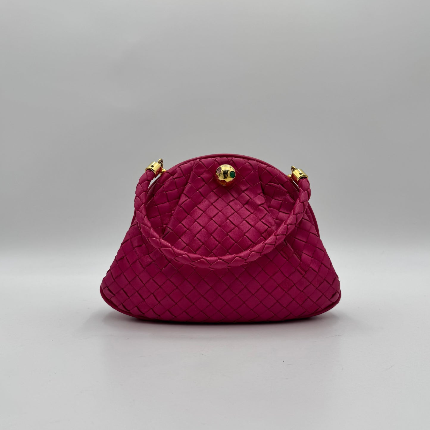 Bottega Veneta Pink Intrecciato Lauren 1980 Handbag