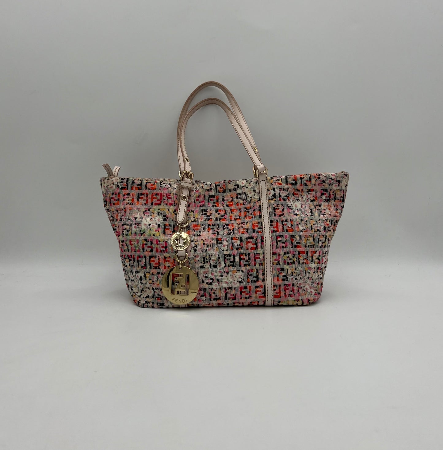 Fendi Multicolor Zucchino Floral Tote