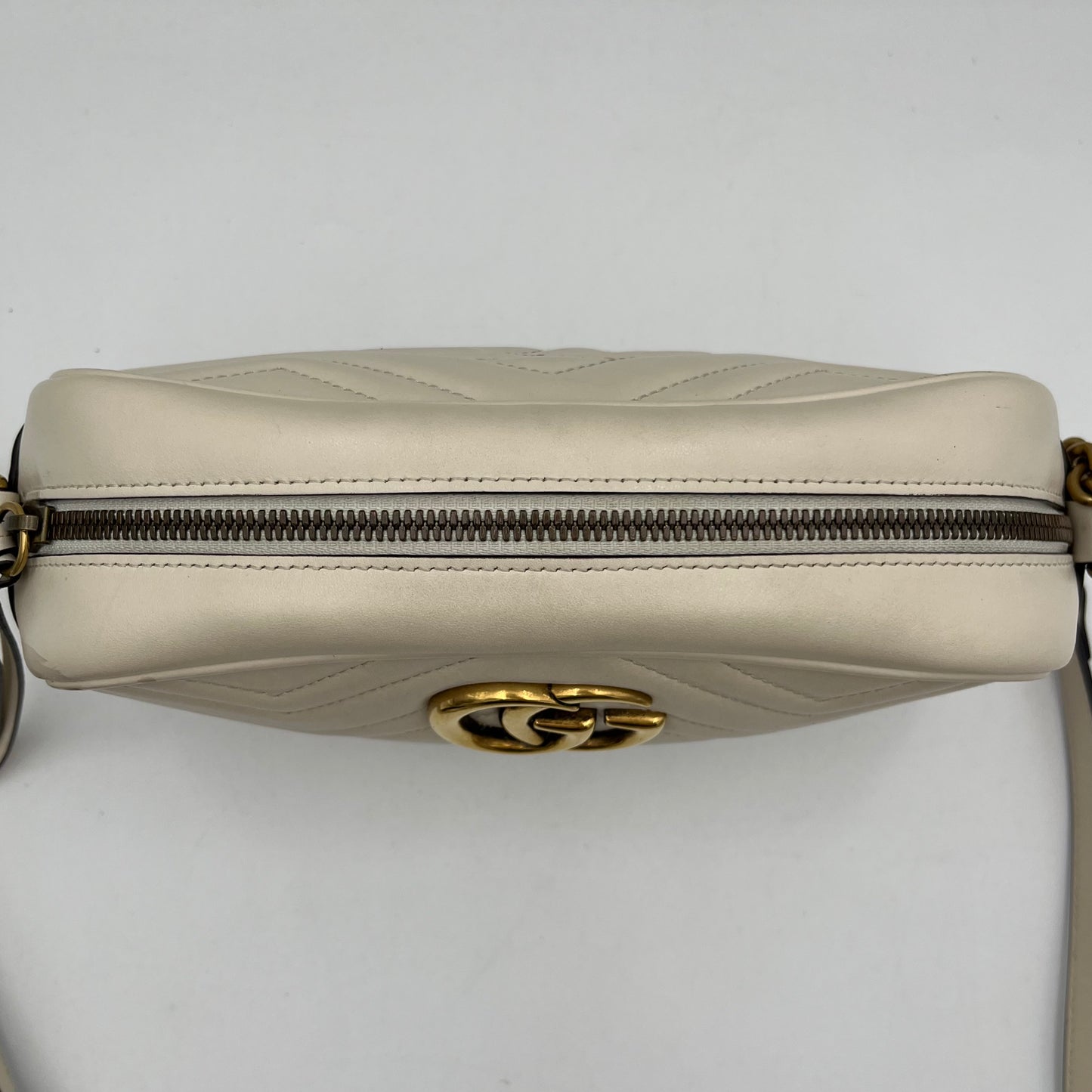 Gucci Ivory Marmont Leather Camera Crossbody