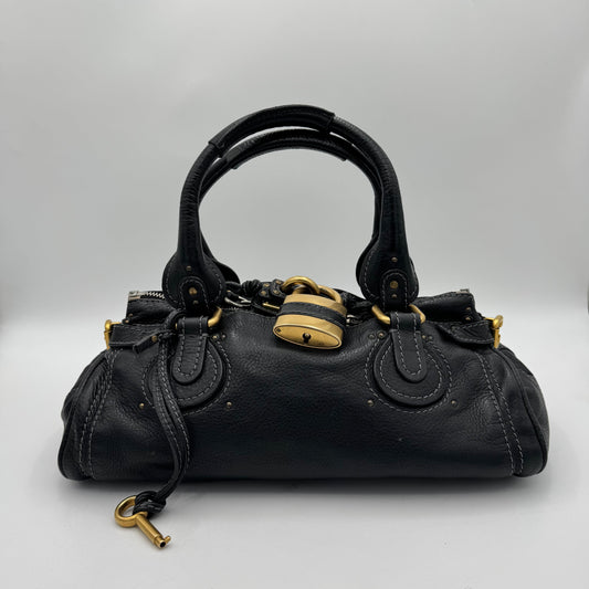 Chloe Black Leather Paddington GHW