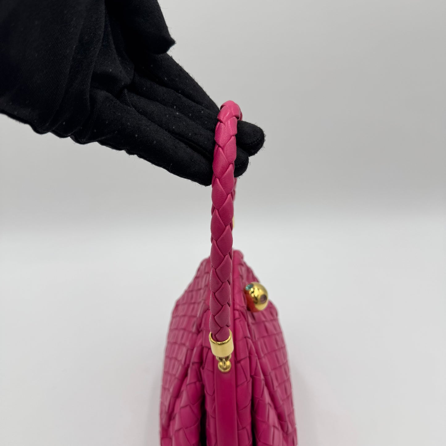 Bottega Veneta Pink Intrecciato Lauren 1980 Handbag