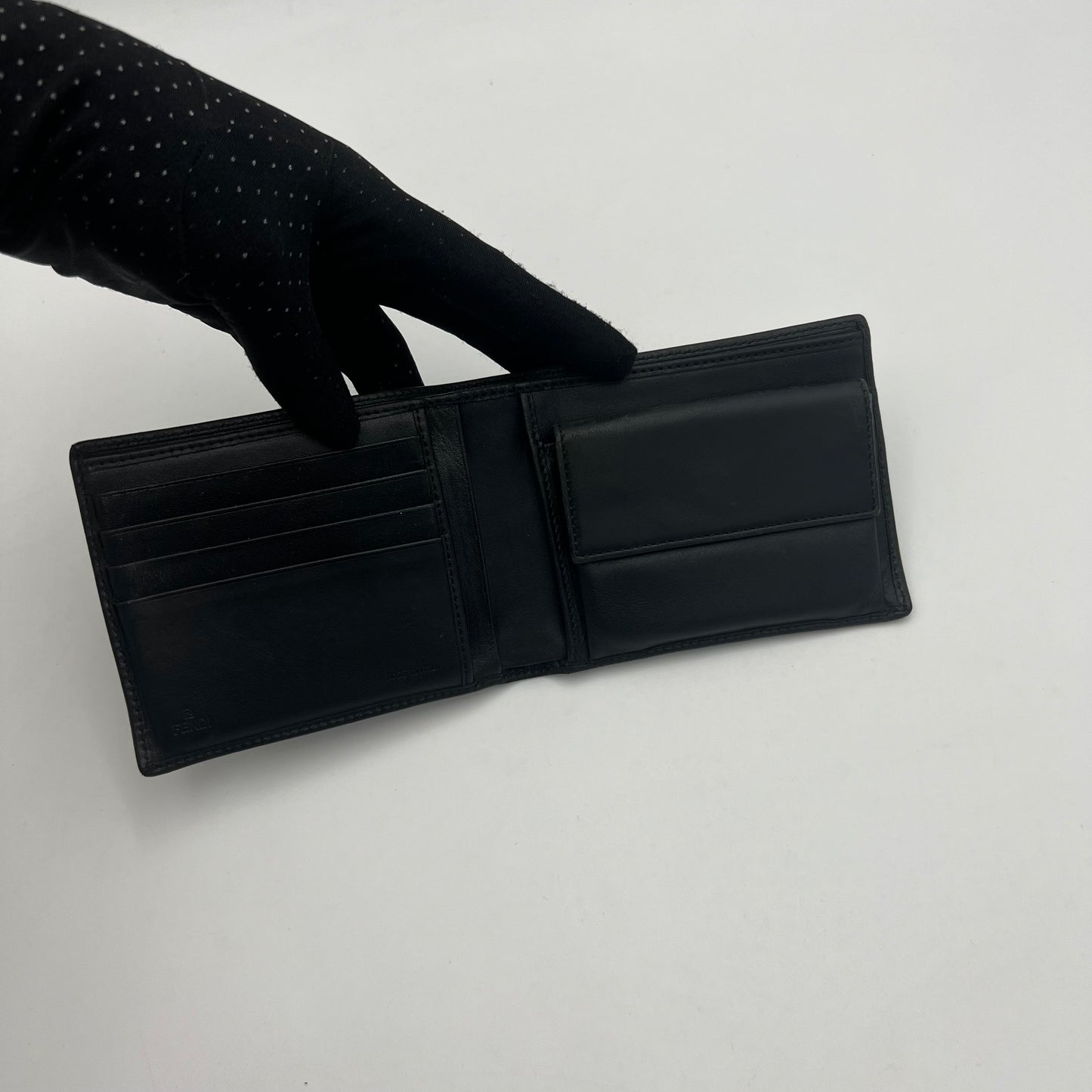 Fendi Black Zucchino Bifold Wallet