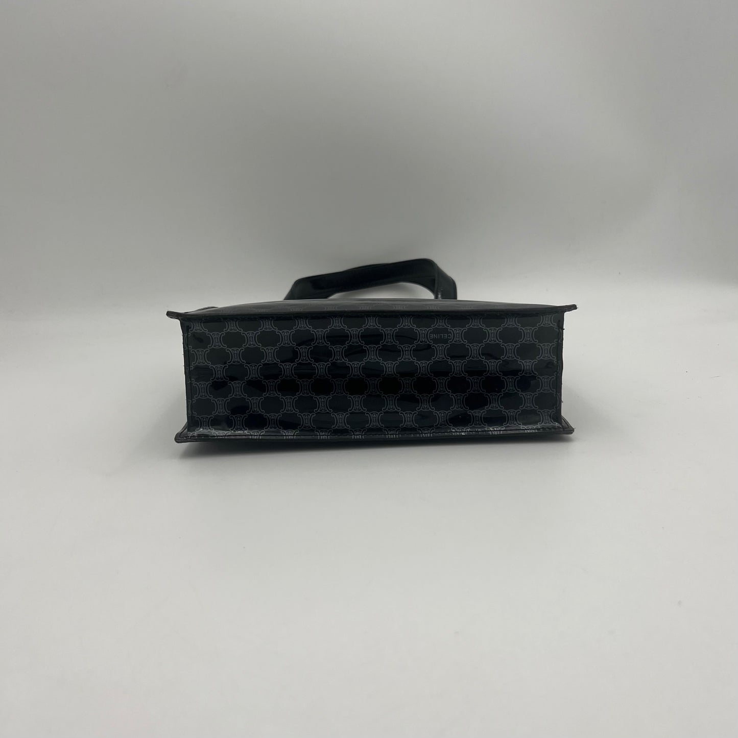 Celine Paris Black Macadam Vinyl Small Tote