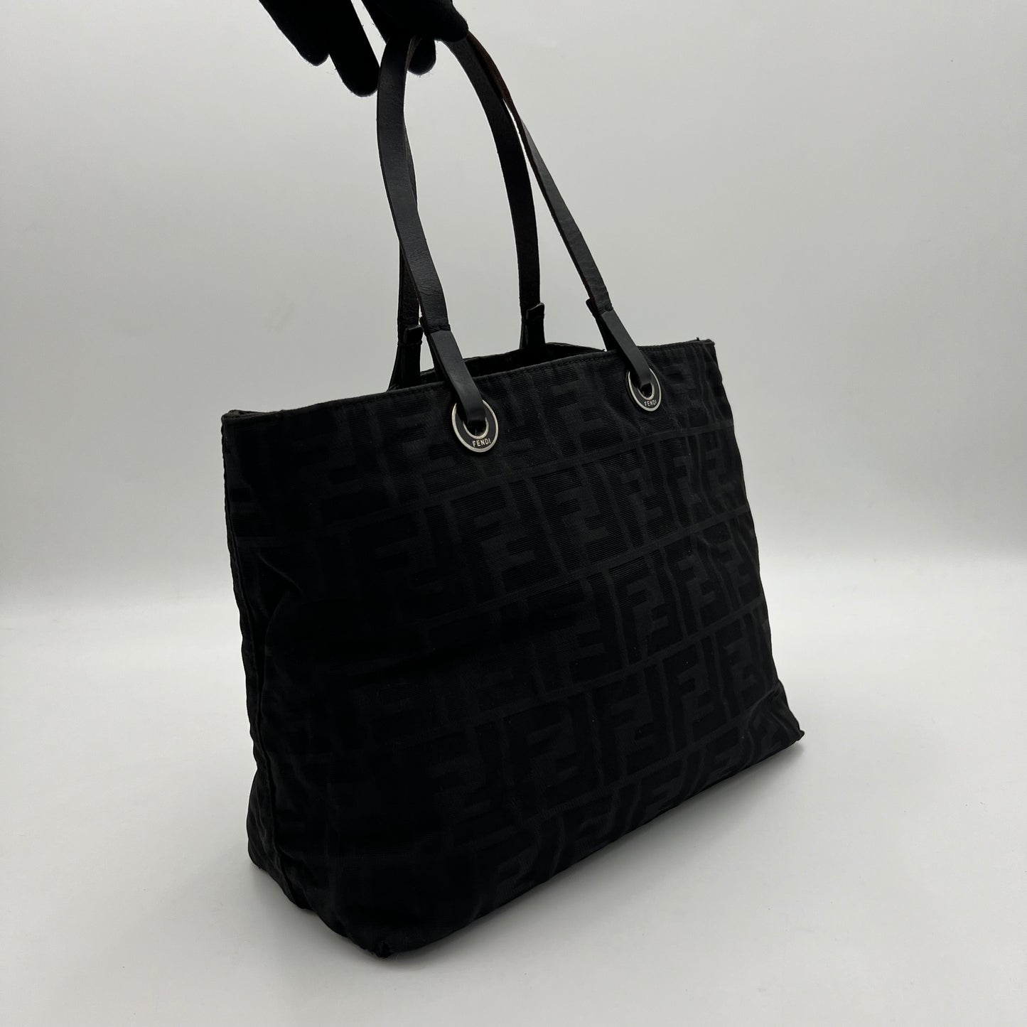 Fendi Black Zucca Canvas Small Handbag