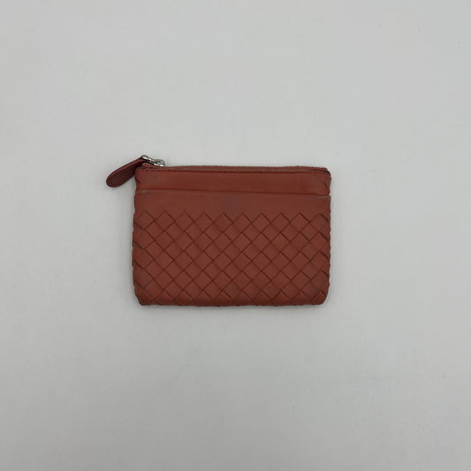 Bottega Veneta Salmon Pink Intrecciato Zippy Wallet