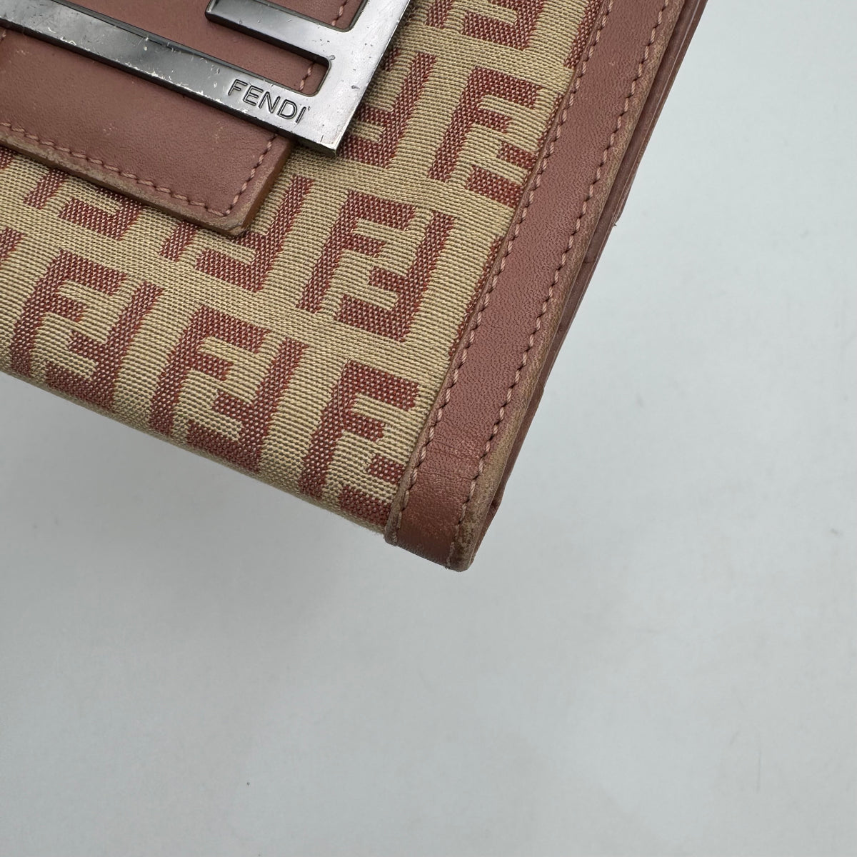 Fendi Pink Zucchino Bifold Short Wallet