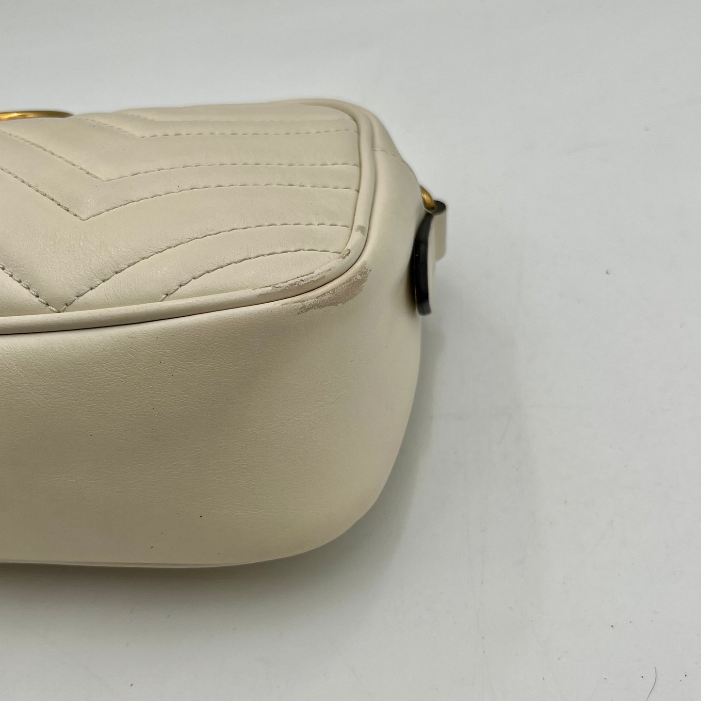 Gucci Ivory Marmont Leather Camera Crossbody