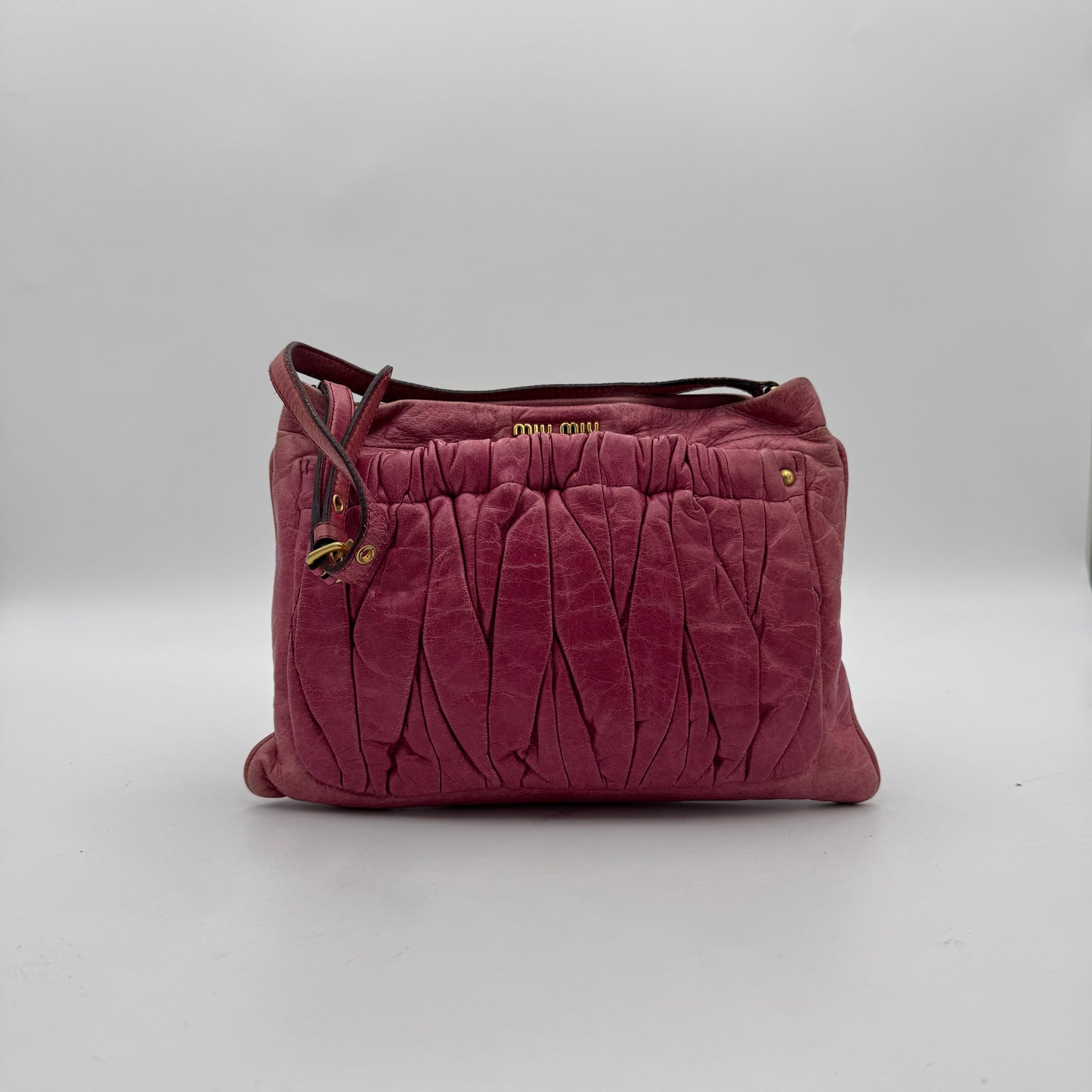 Miu Miu Pink Matelasse Front Pocket Pochette GHW