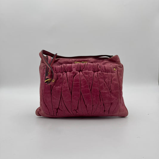 Miu Miu Pink Matelasse Front Pocket Pochette GHW