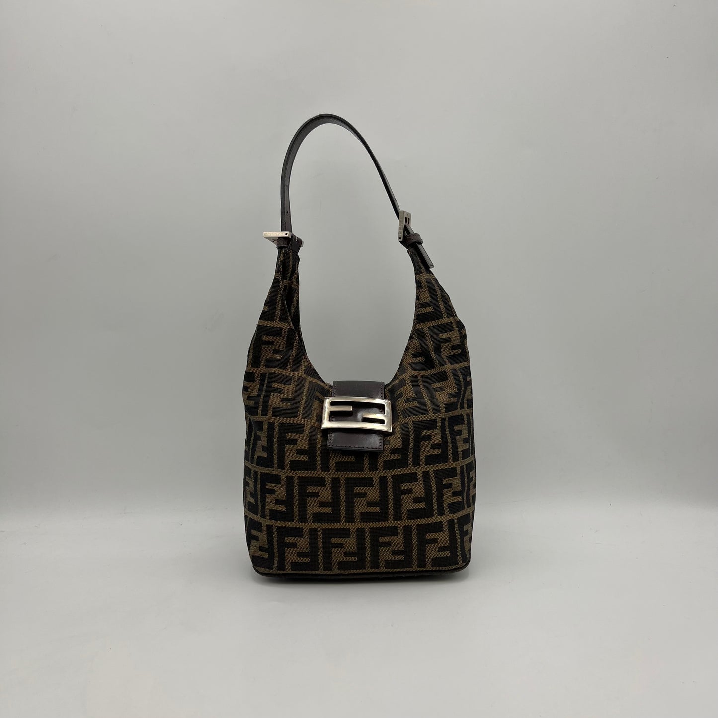 Fendi Tobacco Zucca Hobo Shoulder Bag