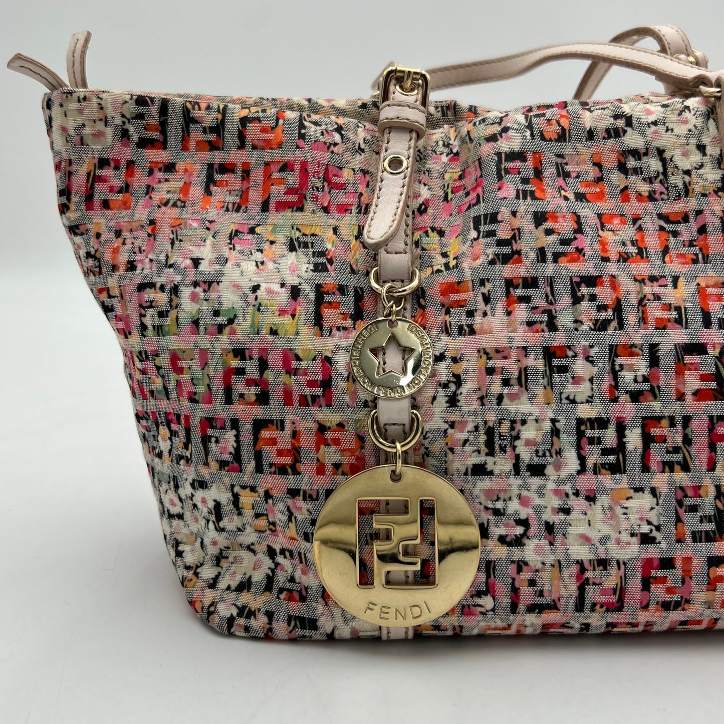 Fendi Multicolor Zucchino Floral Tote