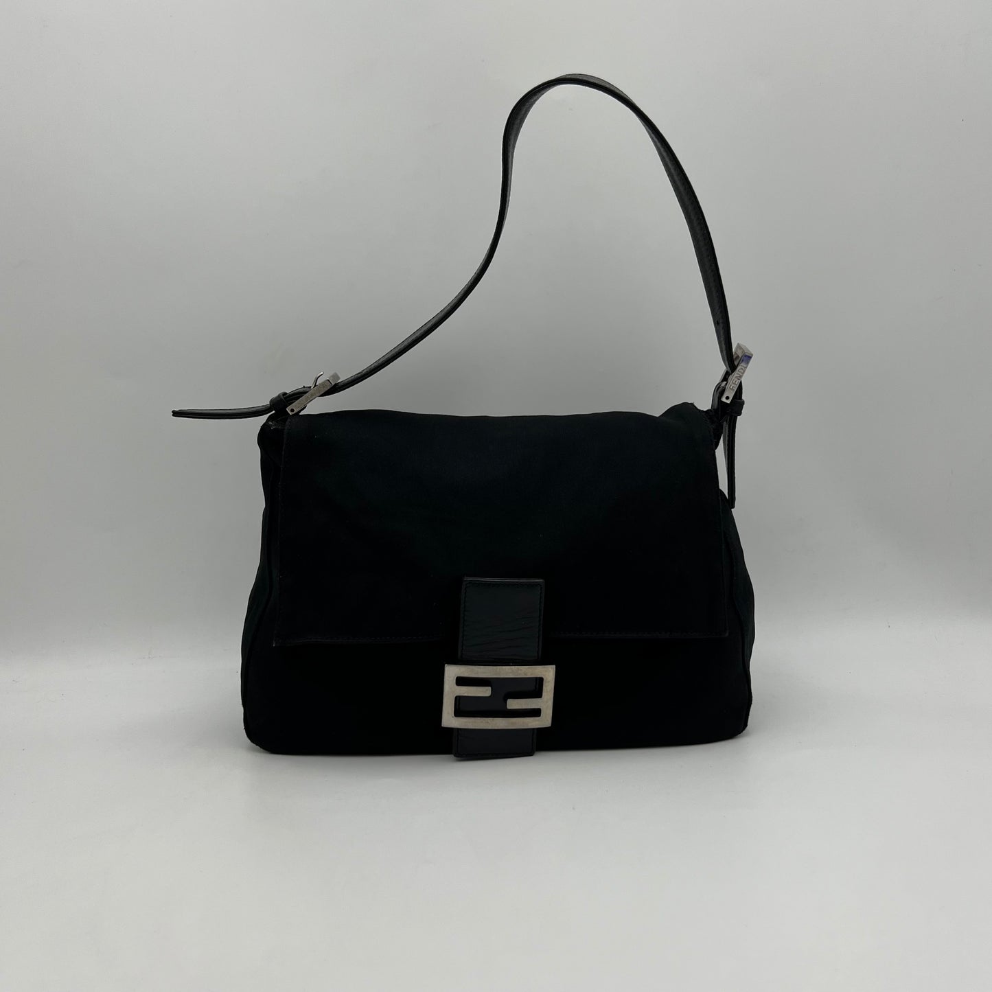 Fendi Black Neoprene Mamma Baguette