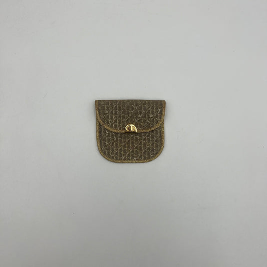 Christian Dior Gold Trotter Flap Coin Purse