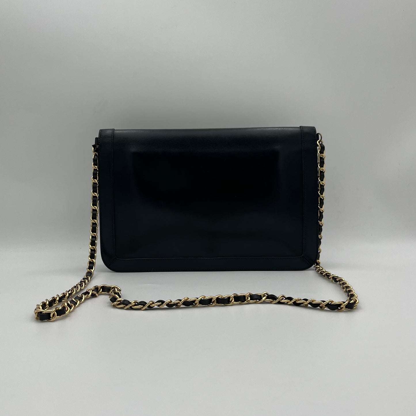 Chanel Dark Blue Single Full Flap Chain Bag