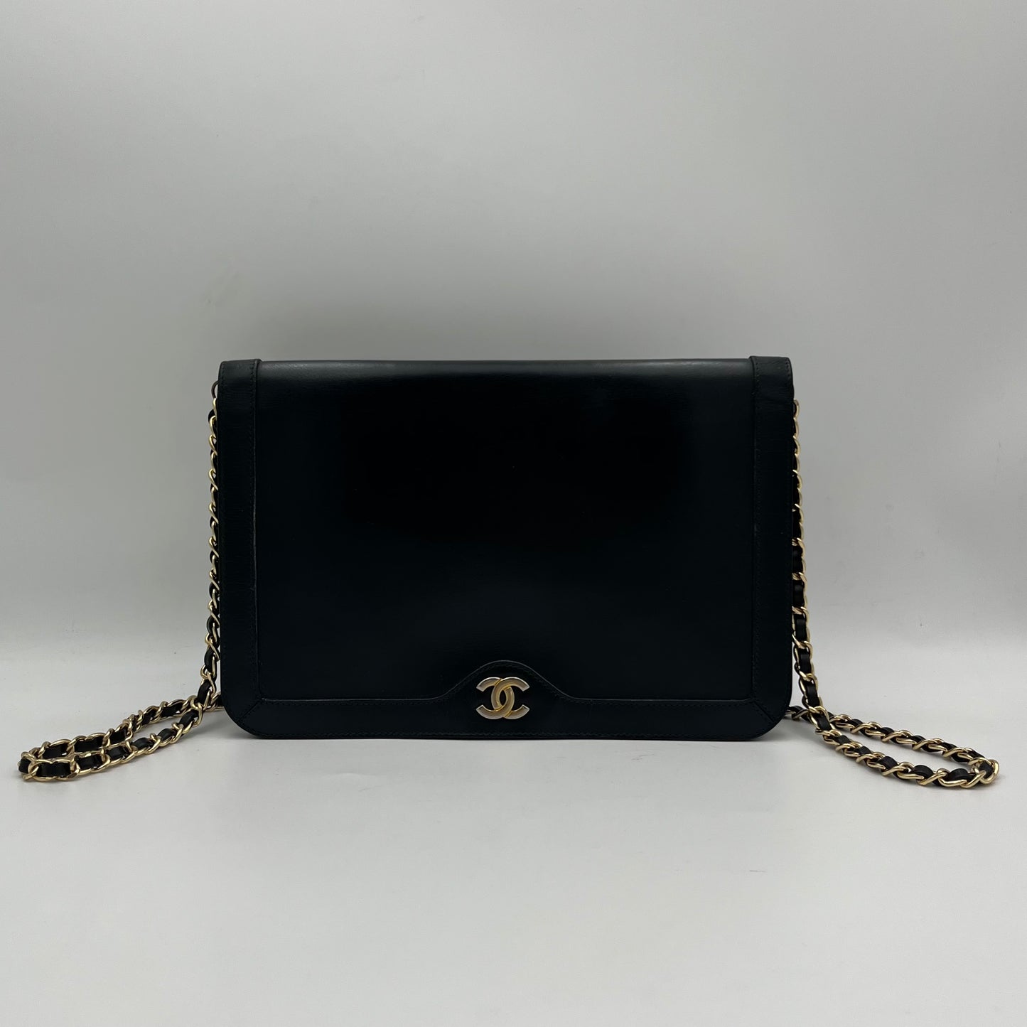 Chanel Dark Blue Single Full Flap Chain Bag