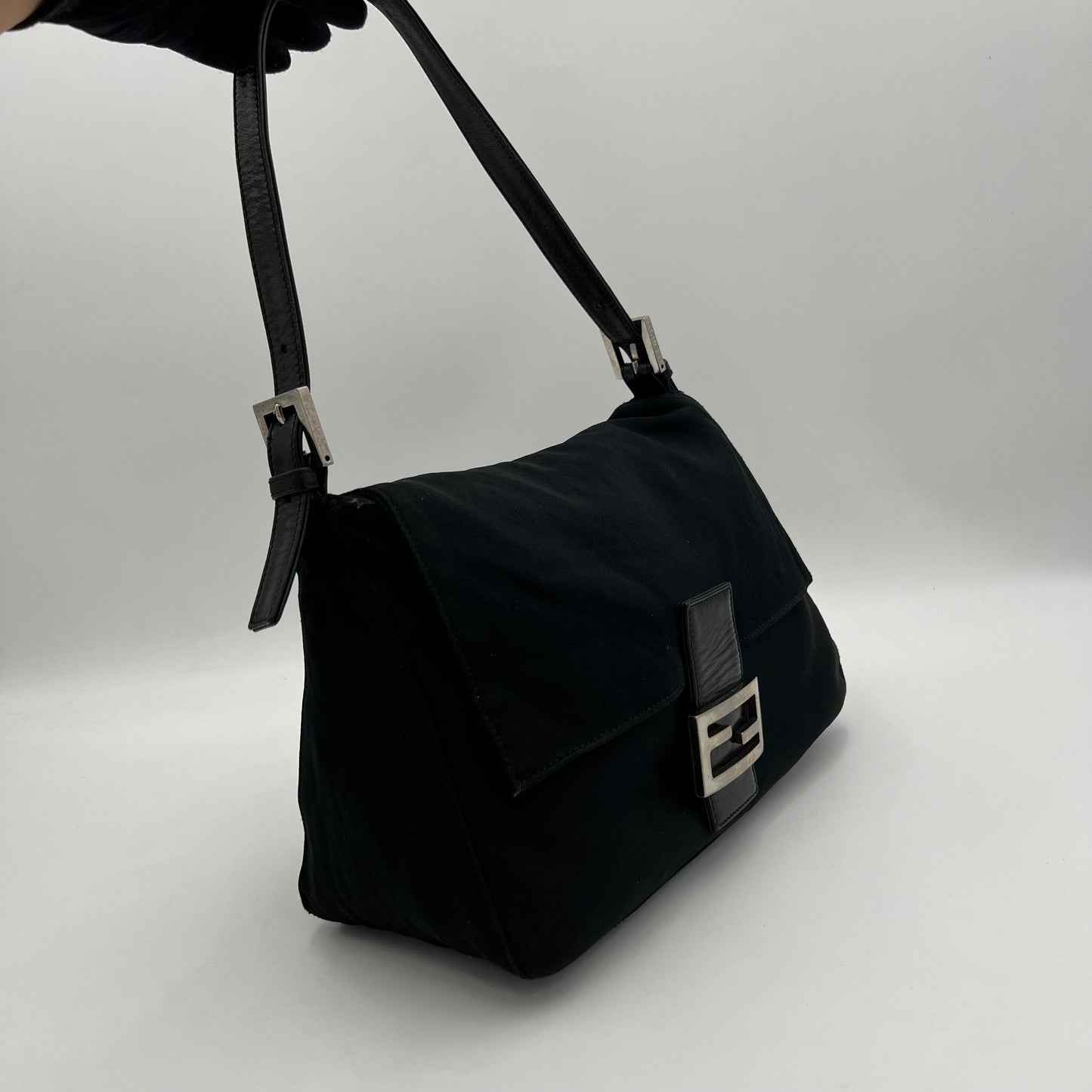 Fendi Black Neoprene Mamma Baguette