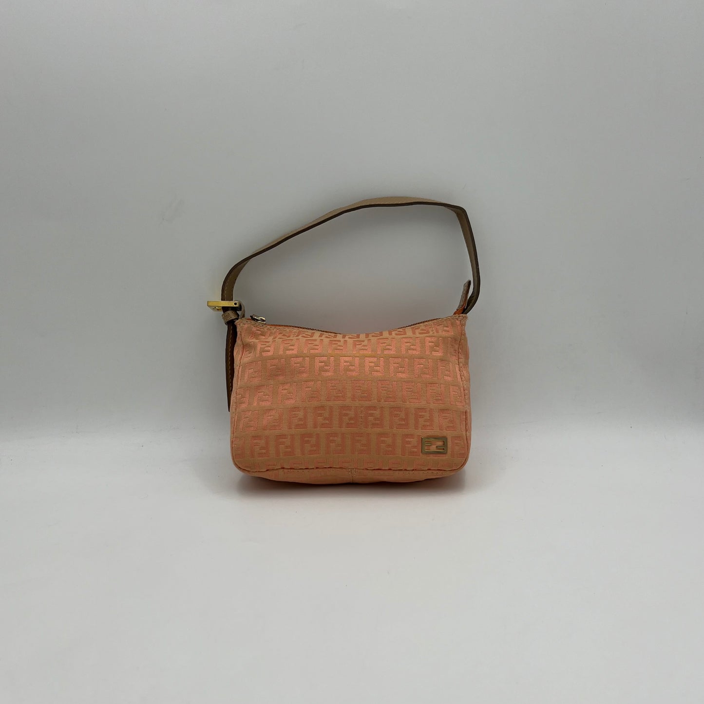 Fendi Pink Orange Zucchino Cloth Pochette