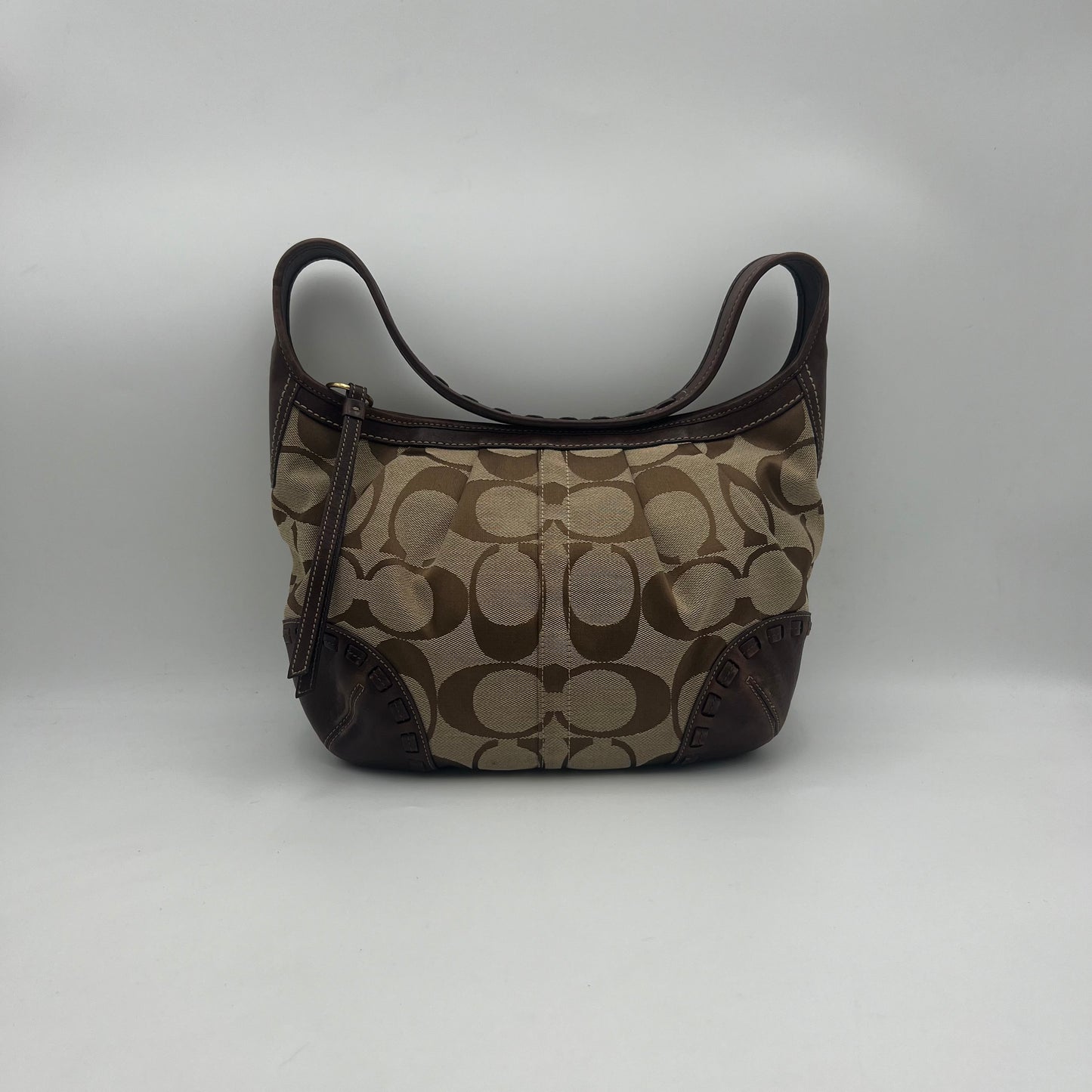 Coach Brown Big C Signature Canvas Hobo Shoulder Bag