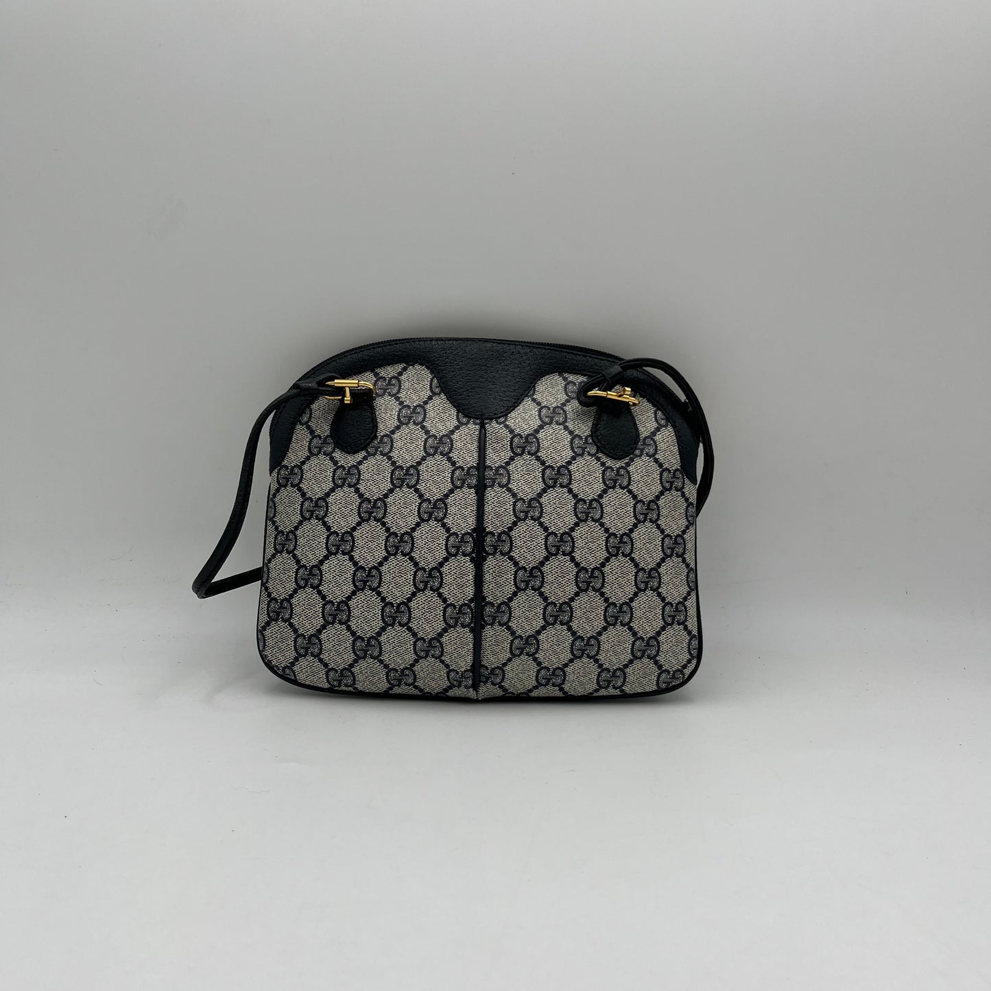 Gucci Blue Monogram PVC Sherryline Ophidia Semi Round Crossbody