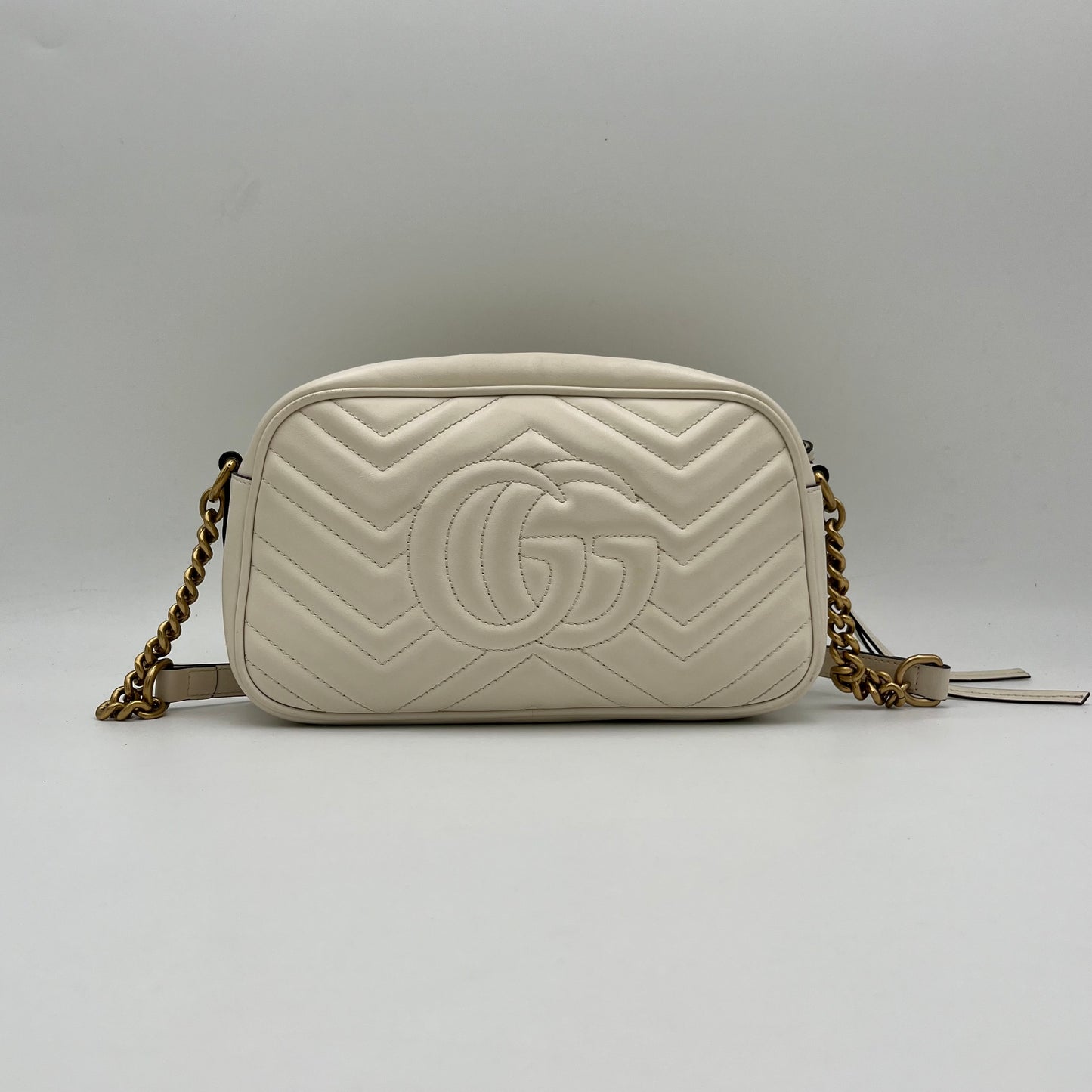 Gucci Ivory Marmont Leather Camera Crossbody