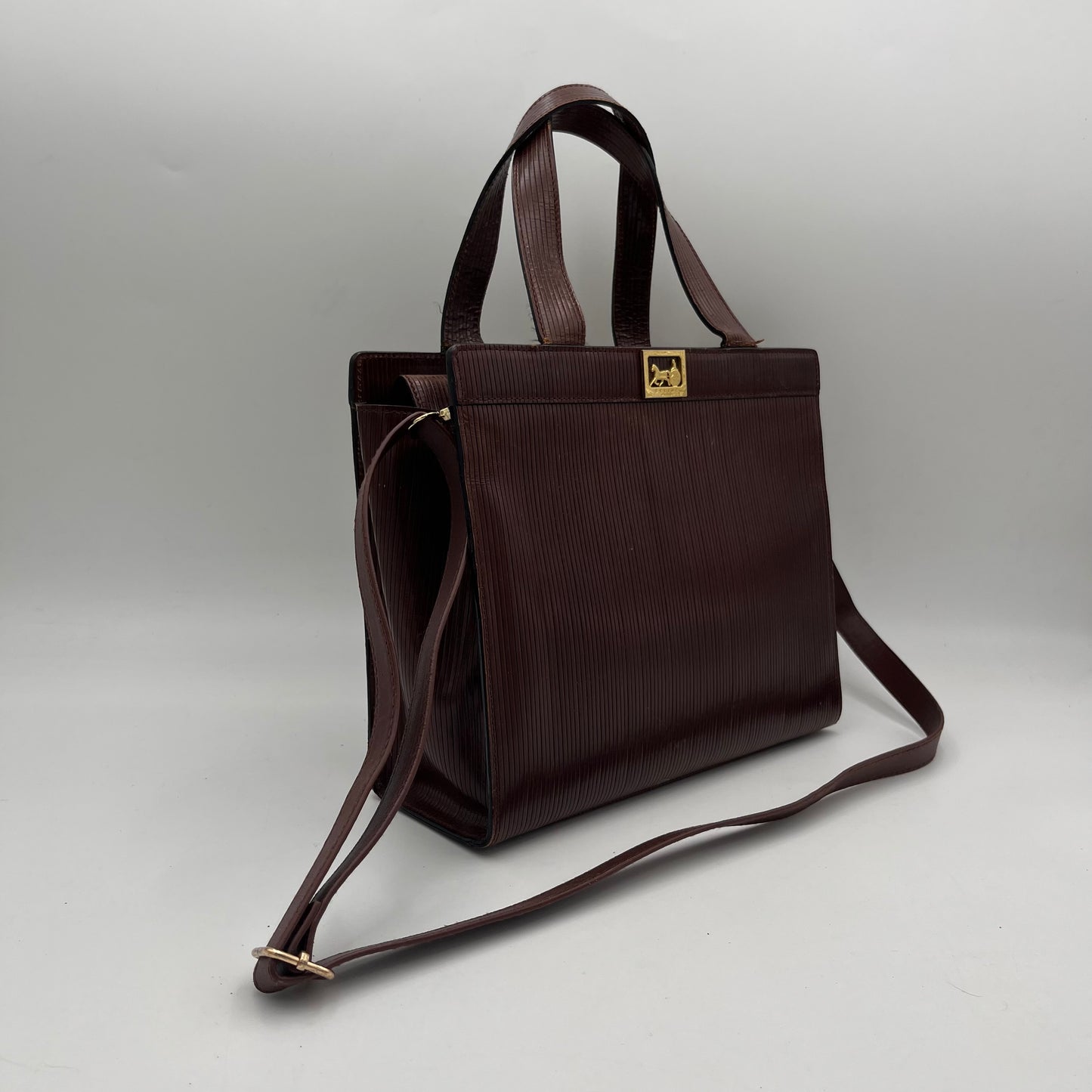 Celine Paris Vintage Brown Leather Handbag