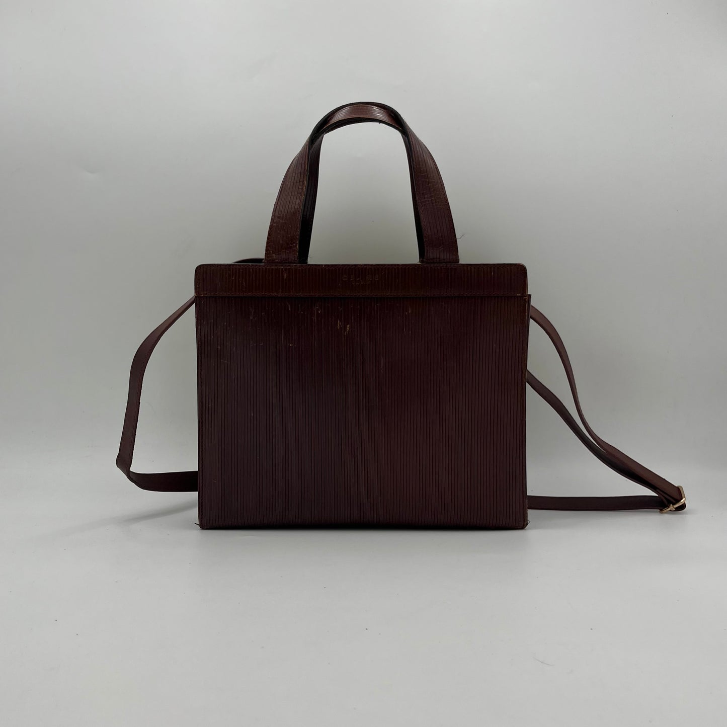 Celine Paris Vintage Brown Leather Handbag