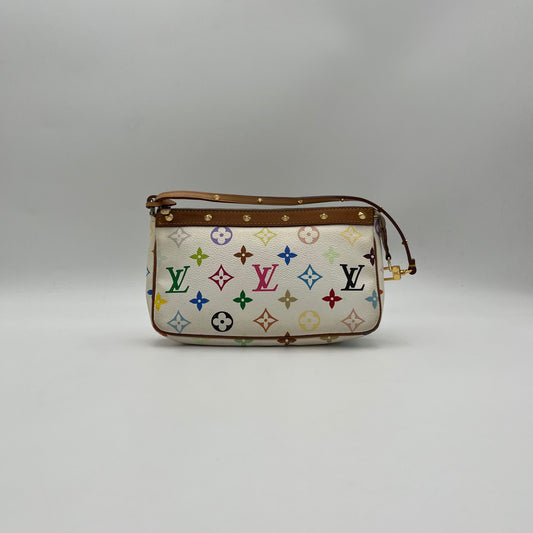 LV Takashi Murakami White Multicolor Pochette