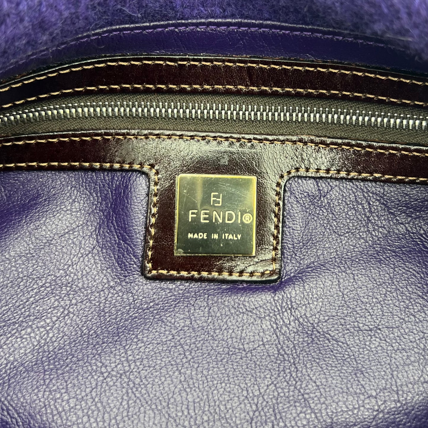 Fendi Vintage Violet Wool Baguette BNWT