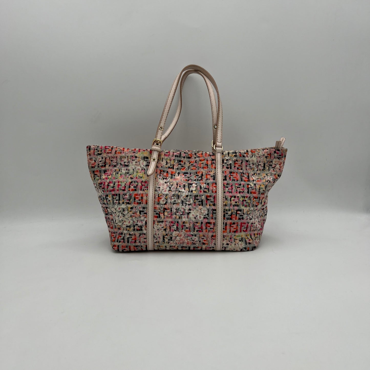 Fendi Multicolor Zucchino Floral Tote