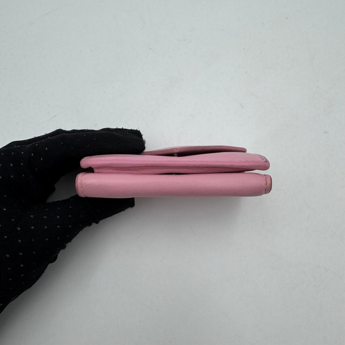 Balenciaga Pink Leather Papier Envelope Mini Trifold Wallet