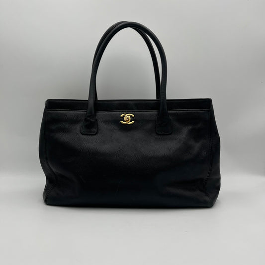 Chanel Black Calfskin Cerf Executive Shopper Tote