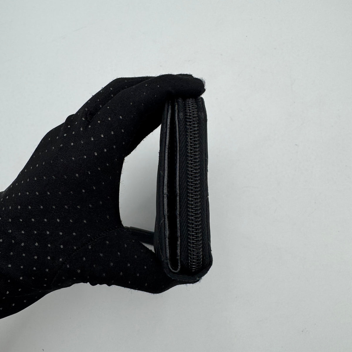 Prada Black Quilted Nylon Short Bifold Zippy Wallet