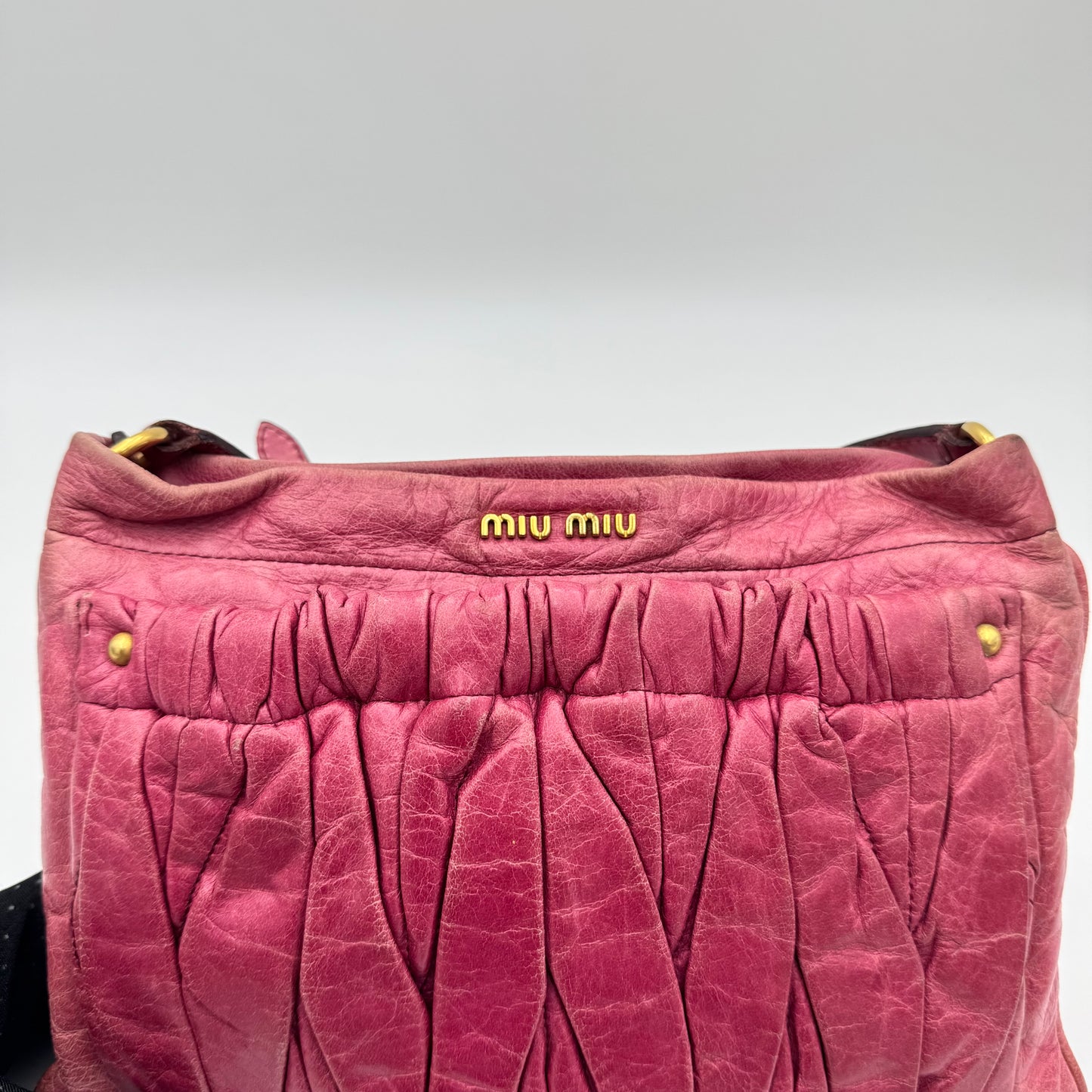 Miu Miu Pink Matelasse Front Pocket Pochette GHW
