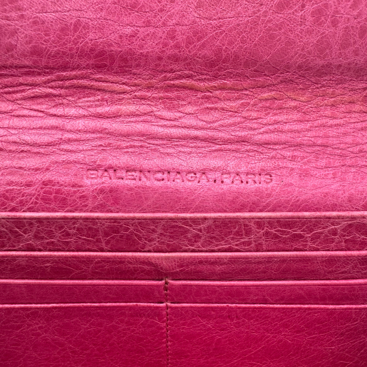 Balenciaga Pink Leather Classic Long Bifold Wallet
