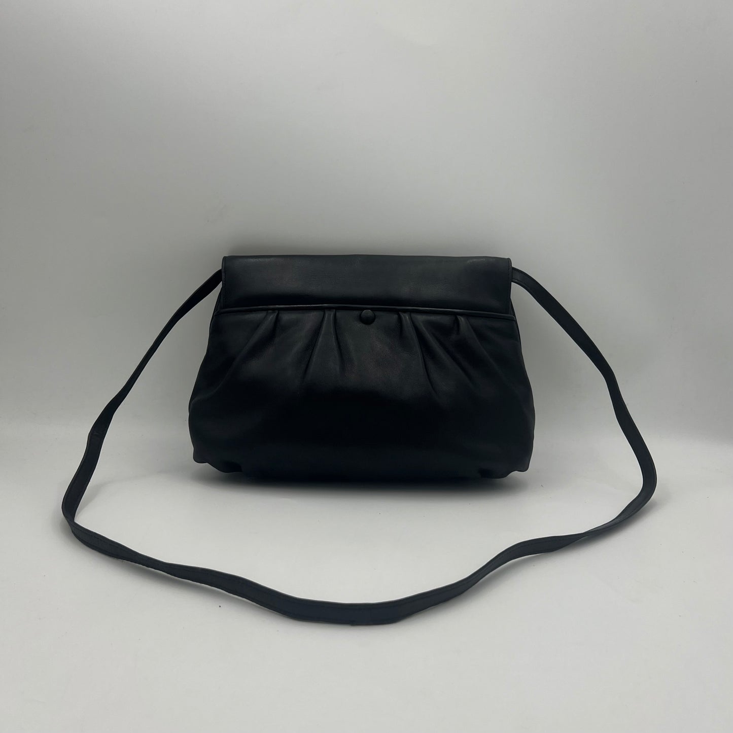 Celine Paris Black Soft Leather Caleche Sling