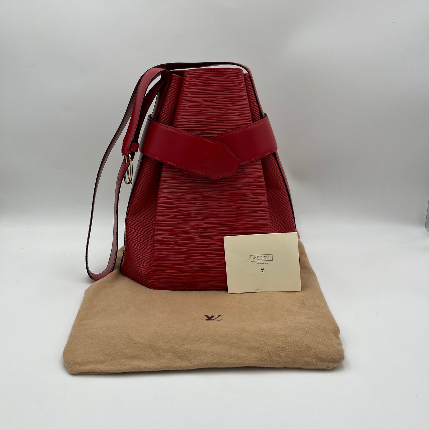 LV Red Epi Sac De Paule Sling