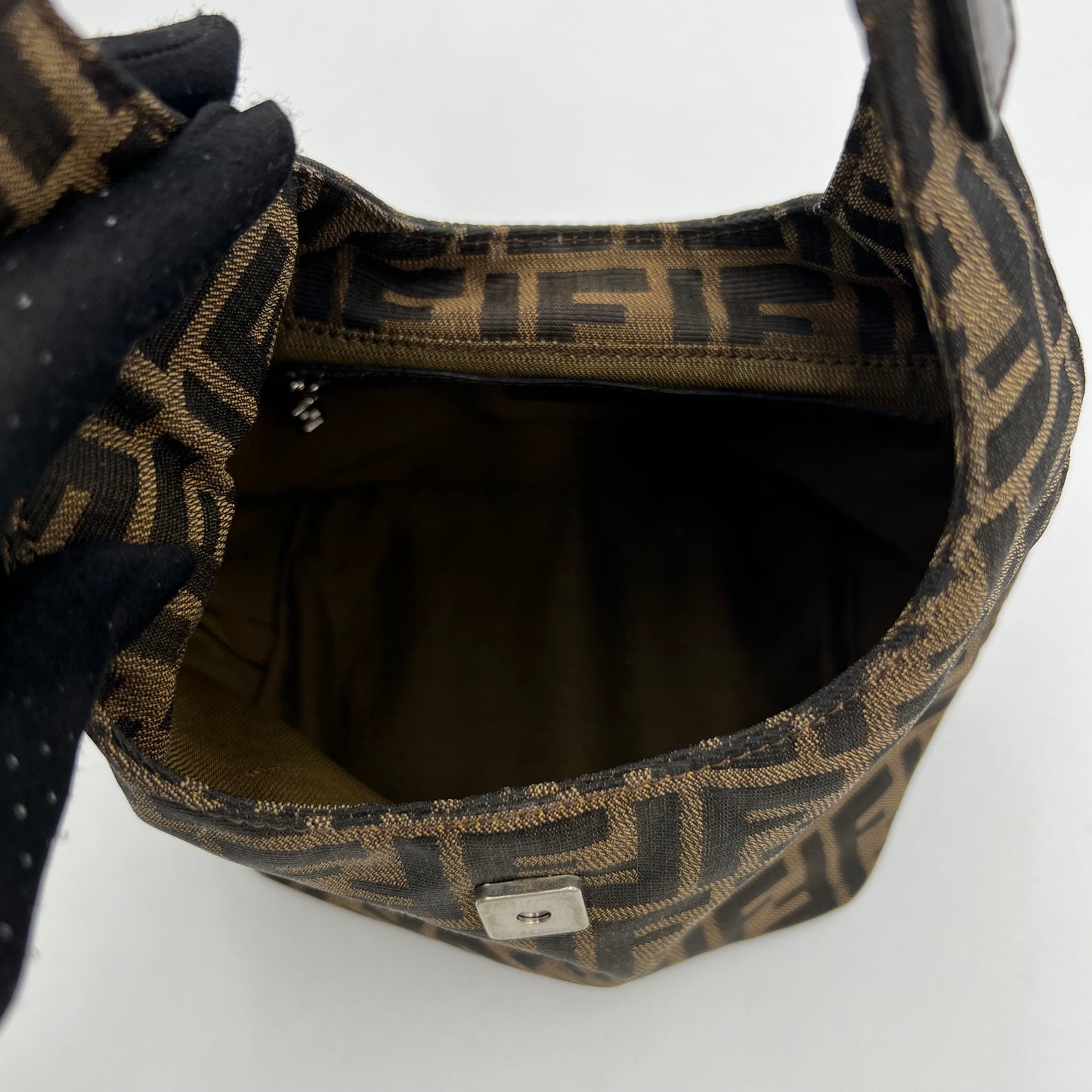 Fendi Tobacco Zucca Hobo Shoulder Bag