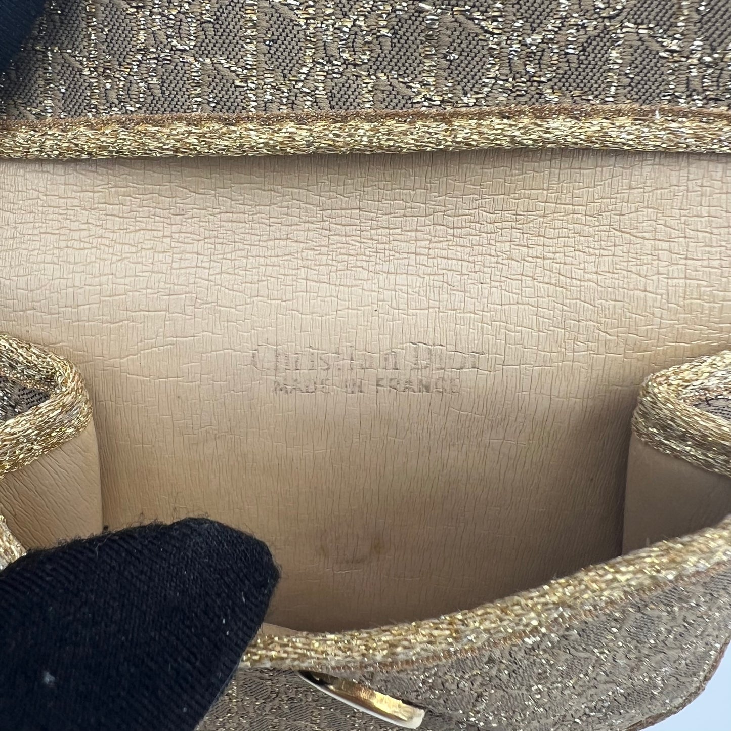 Christian Dior Gold Trotter Flap Coin Purse