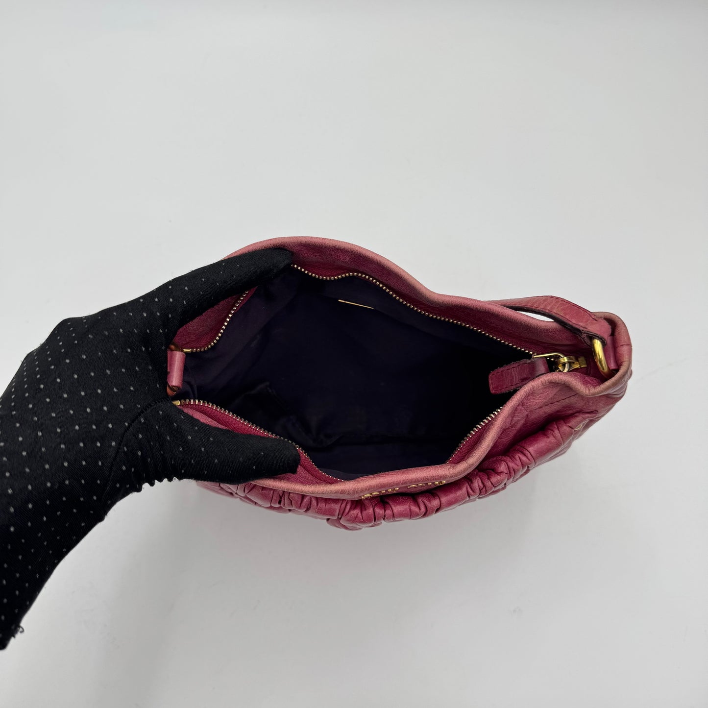 Miu Miu Pink Matelasse Front Pocket Pochette GHW