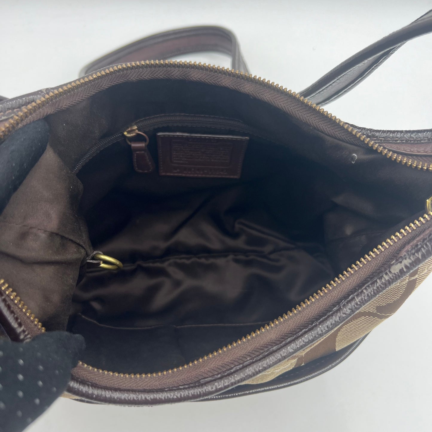 Coach Brown Big C Signature Canvas Hobo Crossbody