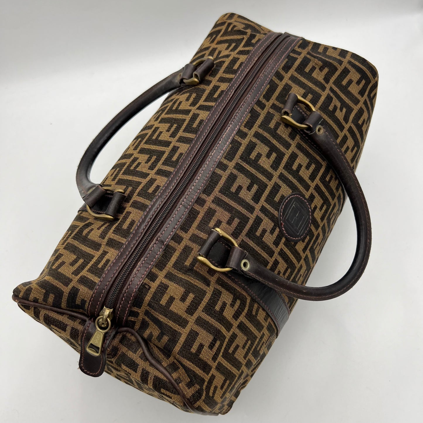 Fendi Vintage Tobacco Zucca Boston 40