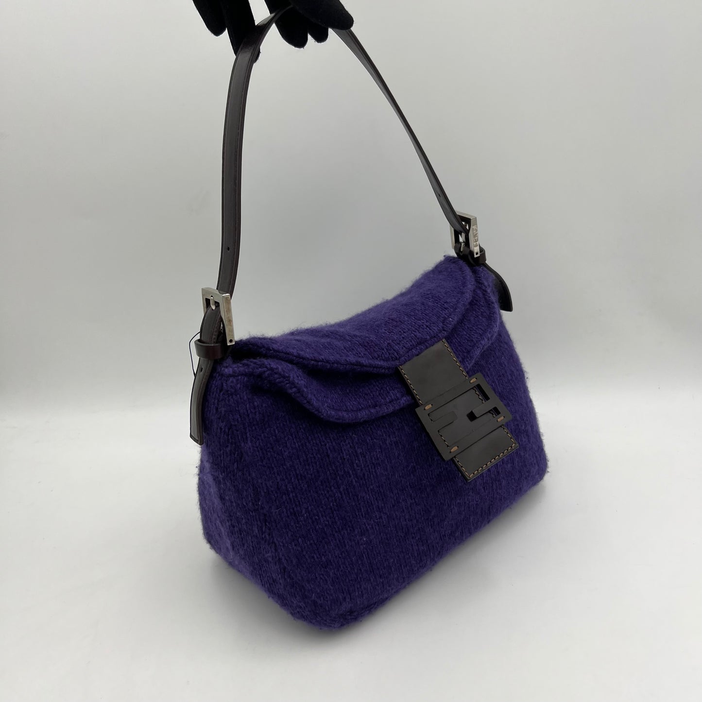 Fendi Vintage Violet Wool Baguette BNWT