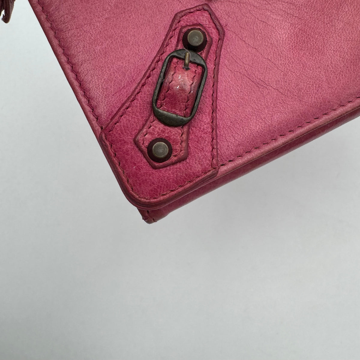Balenciaga Pink Leather Classic Long Bifold Wallet