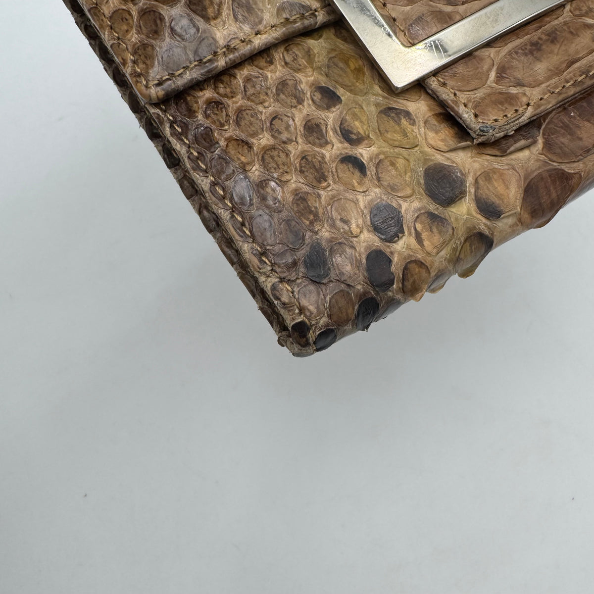 Fendi Python FF Buckle Trifold Short Wallet